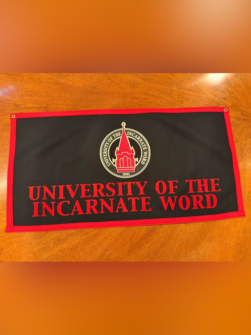 University of the Incarnate Word - Black and Red Felt Banner
